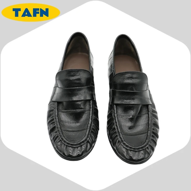 Loafers Slip-on Flat Shoes Trendy Style High-End Good-Looking All-Matching Comfortable Refined and Simple A40101